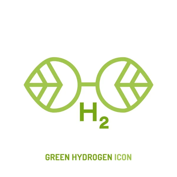 Zeichen der grünen Wasserstoffproduktion. Editierbare Vektorabbildung — Stockvektor