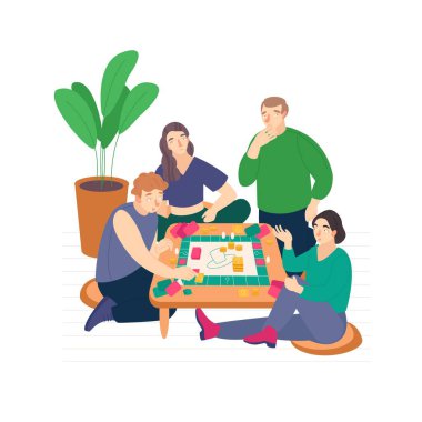 Evde bir aile birlikte oynar. Arkadaşlarla eğlenceli zamanlar..