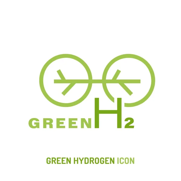 Знак производства зеленого водорода. Редактируемая векторная иллюстрация — стоковый вектор