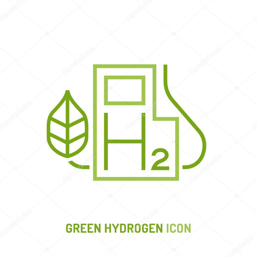 Hydrogen filling station icon. Editable vector illustration
