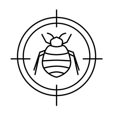 Pire önleme işareti. Böcek savar piktogram, ikon. Vektör illüstrasyonu