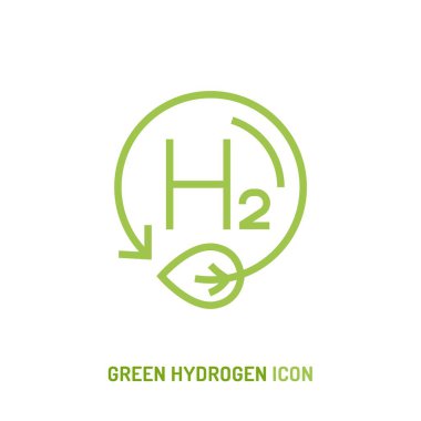 Green hydrogen production symbol. Editable vector illustration clipart