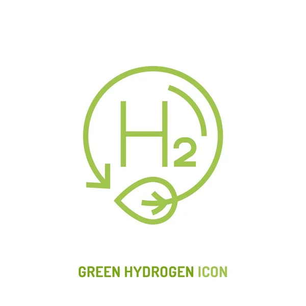 Símbolo de produção de hidrogénio verde. Ilustração vetorial editável — Vetor de Stock