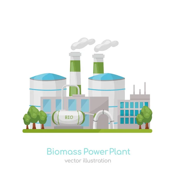 Biomass Power Station Icon Water Power Plant Sign Renewable Energy — Vector de stock