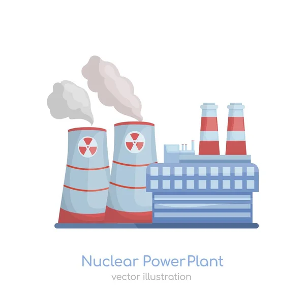 Power Station Icon Nuclear Steam Electric Generating Unit Renewable Energy — Vector de stock