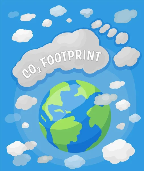 Carbon Footprint Total Amount Greenhouse Gases Carbon Dioxide Methane Generated — Archivo Imágenes Vectoriales