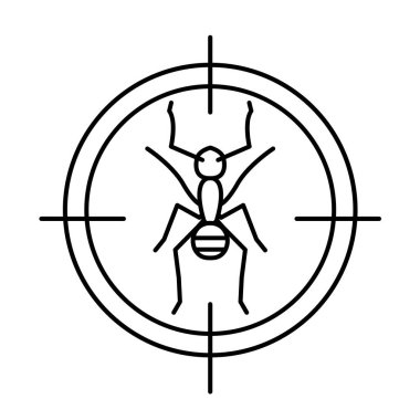 Anti ant sign. Insect protection icon. Ants-repellent spray, creme, pictogram. Insectifuge round symbol. Editable vector illustration in black, red color isolated on a a white background.
