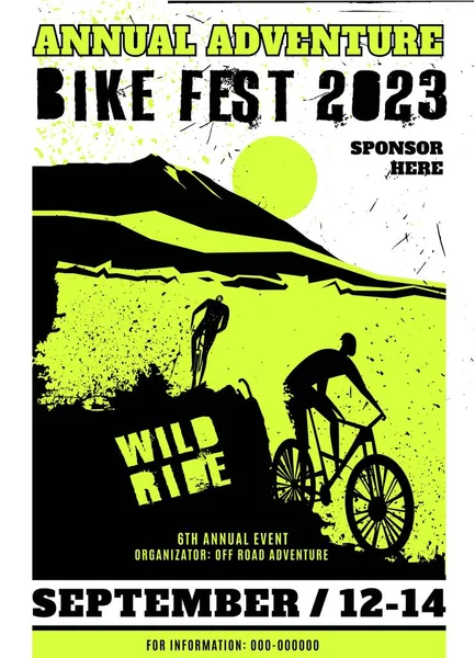 Offroad Freestyle Poster Extreme Bike Abenteuer Hintergrund Mit Grunge Schriftzug lizenzfreie Stockillustrationen