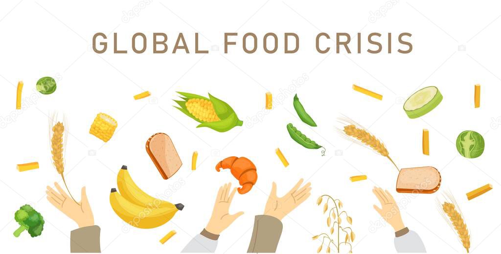 Food crisis, inflation, hunger, global humanitarian catastrophe concept