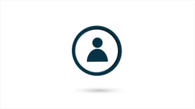 3D animasyon düz ekran simgesi oluşturun ve beyaz arkaplanda gölge izole edin. Döndürme hesap ekran simgesi oluşturuluyor. 4K video hareketi grafik canlandırması.