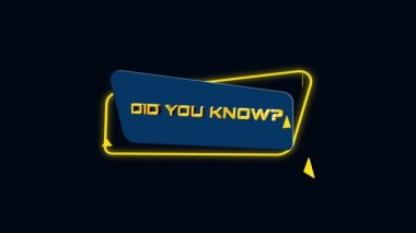 Moda düz geometrik pankartta 3D animasyon metni olduğunu biliyor muydun? Uçan ve dönen nesne. 4K Video hareketli grafik canlandırması.