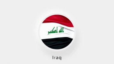 Irak Bayrak Döngüsü. Irak 'ın ulusal bayrağı. Gerçekçi Irak Bayrağı dalgalanması. 4K