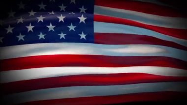Animasyon Amerikan bayrağı kusursuz bir döngü sallıyor. Birleşik Devletler bayrağı rüzgarda dalgalanıyor. Amerikan bayrağının 4K gerçekçiliği. ABD bayrağı kapanışı.