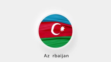 Azerbaycan Bayrak Döngüsü. Azerbaycan 'ın ulusal bayrağı. Gerçekçi Azerbaycan bayrağı dalgalanıyor. 4K