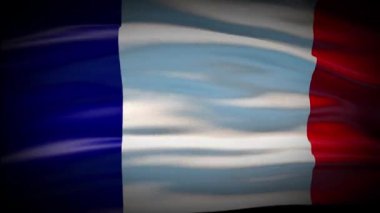 Animasyon Fransa bayrağı kusursuz bir döngü sallıyor. Fransa bayrağı rüzgarda dalgalanıyor. Fransa 'nın gerçekçi 4K ulusal bayrağı.