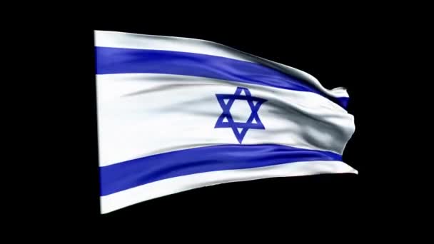 现实的以色列国旗在挥动3D动画。以色列的国旗。4K以色列国旗无缝循环动画. — 图库视频影像