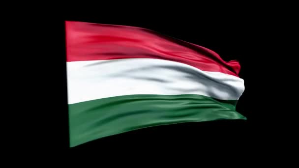 Bandera realista de Hungría está ondeando animación 3D. Bandera nacional de Hungría. Animación de bucle inconsútil bandera 4K Hungría. — Vídeos de Stock