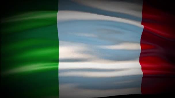 Animation Le drapeau d'Italie agite une boucle sans couture. Drapeau d'Italie agitant dans le vent. Drapeau national réaliste 4K de l'Italie Gros plan. — Video