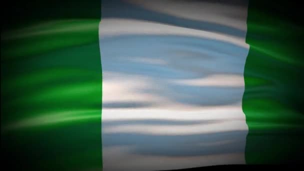 Animasyon Nijerya bayrağı kusursuz bir döngü sallıyor. Nijerya bayrağı rüzgarda dalgalanıyor. Nijerya Ulusal Bayrağı Gerçekçi 4K Kapanış. — Stok video
