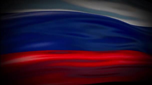Прапор Росії махає безшовною петлею. На вітрі розмахує російський прапор. Реалістичний національний прапор Росії 4K Закриття. — стокове відео