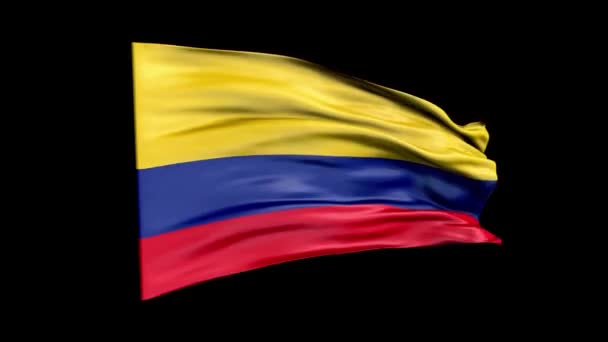 Реалистичный флаг Колумбии размахивает 3D анимацией. Государственный флаг Колумбии. Мультипликация флага Колумбии. — стоковое видео