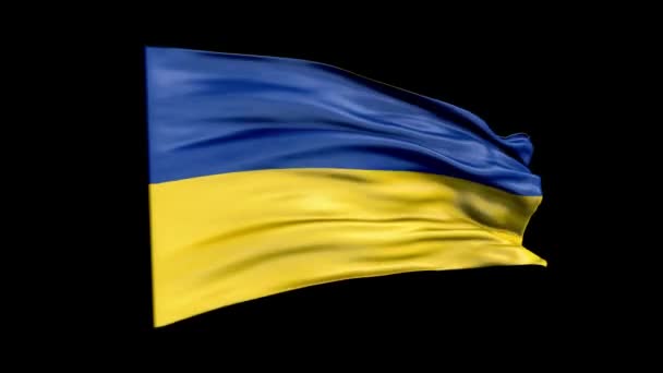 Realistická Ukrajinská vlajka mává 3D animací. Ukrajinská národní vlajka. 4K Ukraine flag seamless loop animation. — Stock video