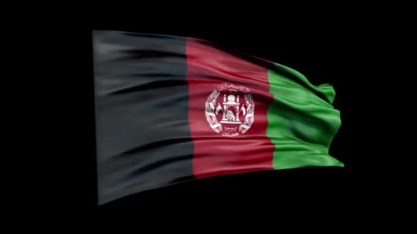 Bandera realista de Afganistán está agitando animación 3D. Bandera nacional de Afganistán. Animación de bucle sin costura de bandera de Afganistán 4K. — Vídeos de Stock