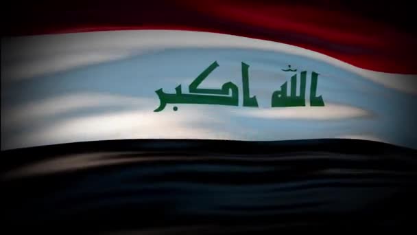 Animación La bandera de Irak ondea un bucle sin fisuras. Bandera de Irak ondeando en el viento. Bandera nacional realista 4K de Iraq. — Vídeos de Stock