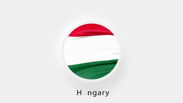 Loop da bandeira circular da Hungria. Bandeira nacional animada da Hungria. Bandeira da Hungria realista acenando. 4K — Vídeo de Stock