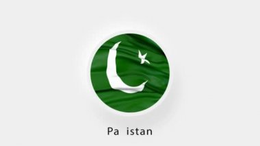 Pakistan Bayrak Döngüsü. Pakistan 'ın ulusal bayrağı. Gerçekçi Pakistan Bayrağı dalgalanması. 4K