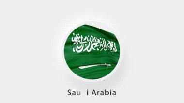 Suudi Arabistan Dairesel Bayrak Döngüsü. Suudi Arabistan 'ın ulusal bayrağı. Gerçekçi Suudi Arabistan Bayrağı dalgalanması. 4K