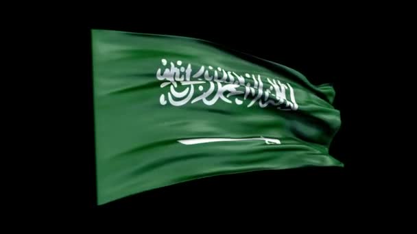Bandera realista de Arabia Saudita está agitando la animación 3D. Bandera nacional de Arabia Saudita. Animación de bucle sin costura de bandera de Arabia Saudita 4K. — Vídeos de Stock