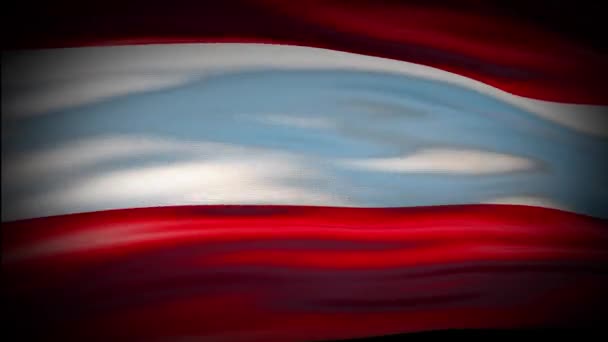 Animación La bandera de Austria ondea un bucle sin costuras. Bandera de Austria ondeando en el viento. Bandera nacional realista 4K de Austria. — Vídeos de Stock