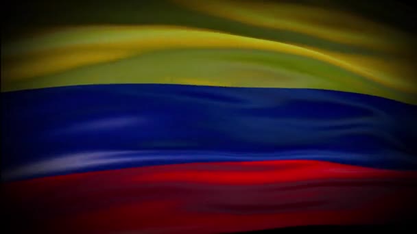 Animation Colombia flagga viftar sömlös loop. Colombia flaggan vinkar i vinden. Realistisk 4K nationalflagga Colombia Närbild. — Stockvideo