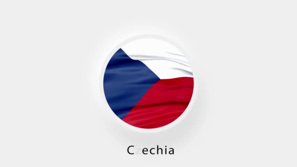 Czechia Circular Flag Loop. Bandera nacional animada de Chequia. Bandera Realista de Chequia ondeando. 4K — Vídeos de Stock