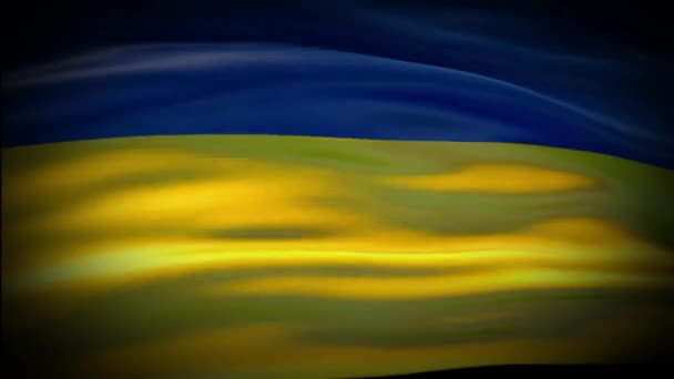 Animatie Oekraïense vlag zwaait naadloze lus. Oekraïense vlag wapperend in de wind. Realistische 4K nationale vlag van Oekraïne Closeup. — Stockvideo