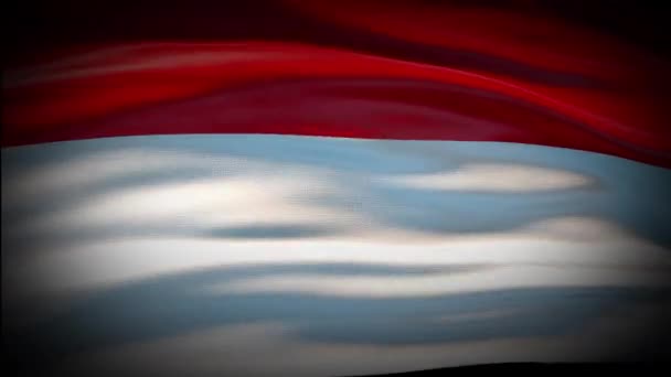 Animation Indonesia flag is waving seamless loop. Indonesia flag waving in the wind. Realistic 4K national flag of Indonesia Closeup. — Stock Video