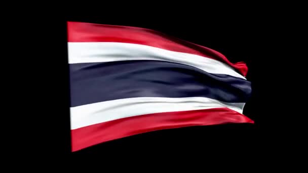 Realistická thajská vlajka mává 3D animací. Thajská národní vlajka. 4K Thajsko vlajka bezešvé smyčky animace. — Stock video