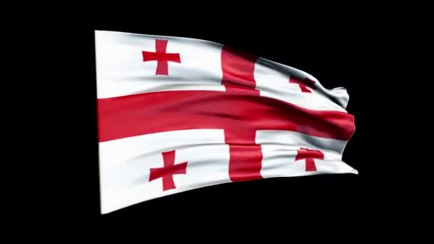 Bandera realista de Georgia está agitando la animación 3D. Bandera nacional de Georgia. Animación de bucle inconsútil bandera 4K Georgia. — Vídeo de stock