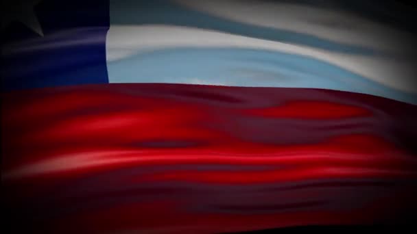 Animação A bandeira do Chile está acenando sem costura. Bandeira do Chile acenando ao vento. Bandeira nacional 4K realista de Chile Fechar. — Vídeo de Stock