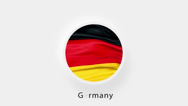 Germany Circular Flag Loop. Animated national flag of Germany. Realistic Germany Flag waving. 4K — Stock Video