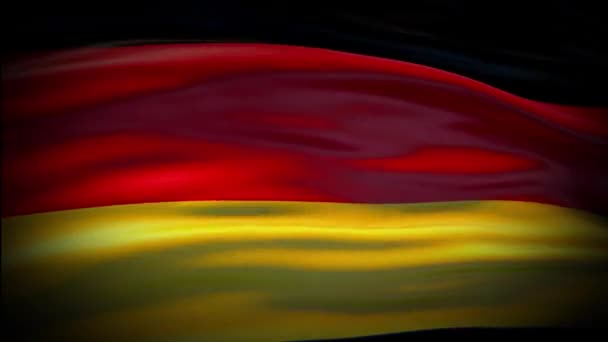 Animatie Duitsland vlag zwaait naadloze lus. De Duitse vlag wappert in de wind. Realistische 4K nationale vlag van Duitsland Close-up. — Stockvideo