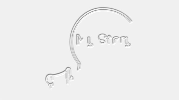 Mein Geschichtstext. Megafon mit text my story speech bubble banner. Lautsprecher. 4K Video Motion Grafik — Stockvideo