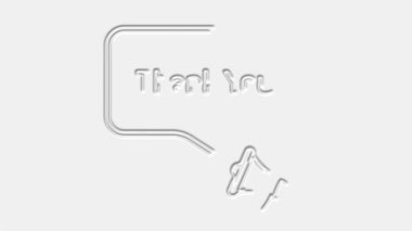 Teşekkür mesajı. Metinli megafon teşekkürler konuşma balonu afişi. Hoparlör. 4K video hareketi grafiği