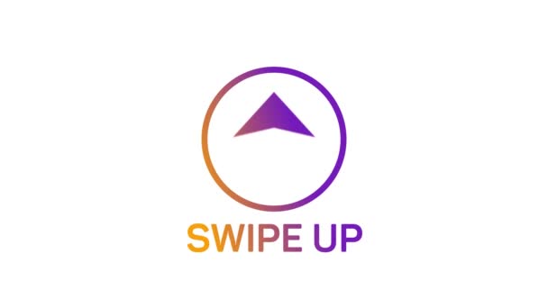 Swipe up, arrow up buttons colorful gradient. Alpha channel without background. Swipe up animation footage.
