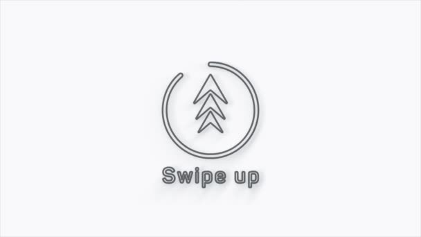 Line Swipe up animation button. Application and social network icons, swipe up for advertising. Social media scroll arrows. 4K video animation with alpha channel — Stock Video