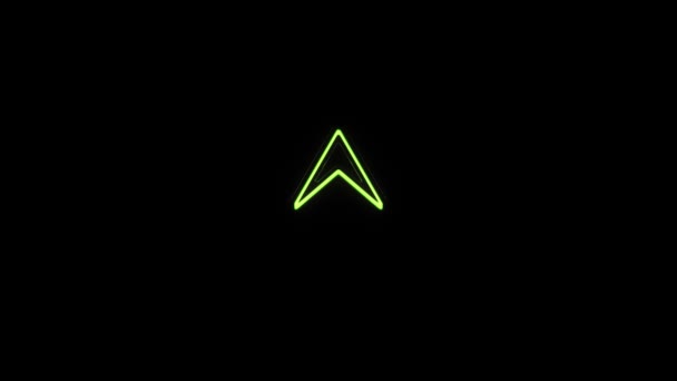 Swipe up neon icon. Scroll arrow up drag button up social media interface action icon. Motion graphic. Swipe up animation footage. — Stock Video