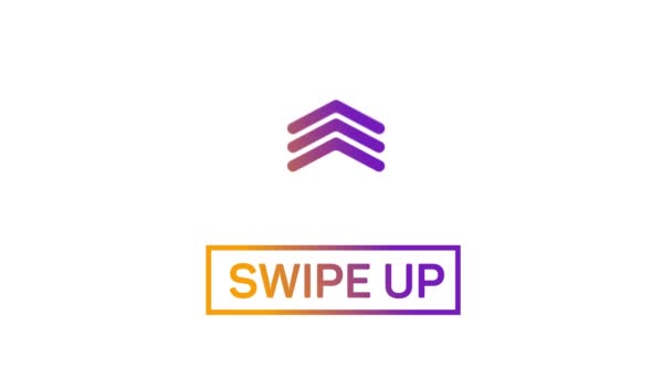 Swipe вверх, стрелка вверх кнопки красочный градиент. Альфа-канал без фона. Ускорение анимационных кадров. — стоковое видео