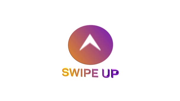 3d Swipe up, arrow up buttons colorful gradient. Application and social network icons, swipe up for advertising. Social media scroll arrows. 4K video animation with alpha channel — Stock Video