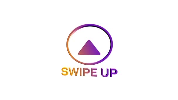 3d Swipe up, arrow up buttons colorful gradient. Application and social network icons, swipe up for advertising. Social media scroll arrows. 4K video animation with alpha channel — Stock Video